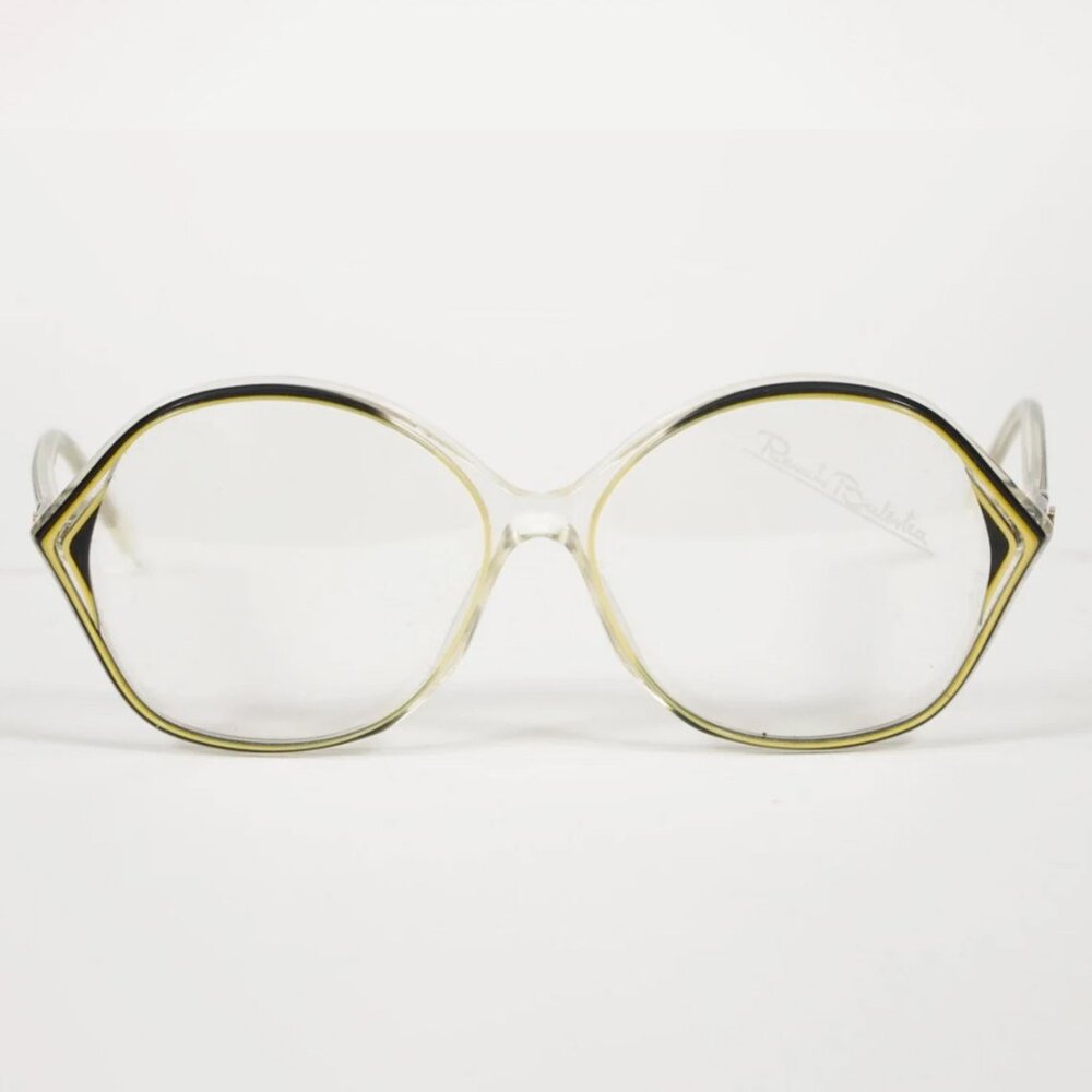 Renato Balestra NOS 1970s Vintage Black & Yellow Plastic Eyeglasses Frames